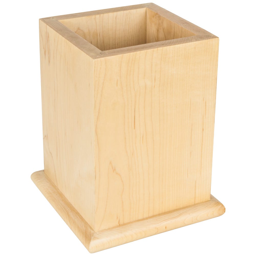 7-7/8" x 7-7/8" x 9-3/4" Post Sleeve with Bullnose in Rubberwood finish, designed for 5" posts