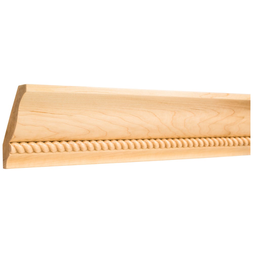 4-1/4" x 7/8" Alder Crown Moulding with 1/2" Rope detail