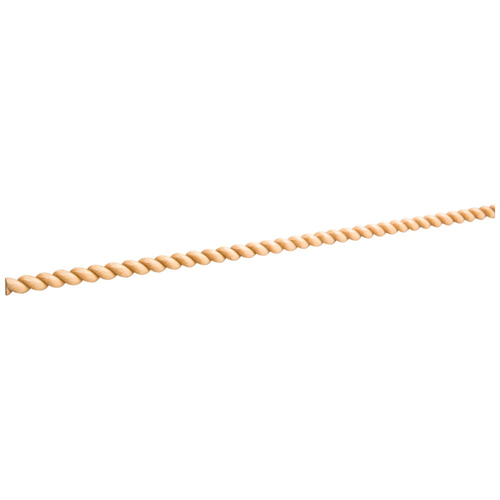 3/8" Half-Round Rope Moulding in Alder, decorative wood moulding for home improvement projects