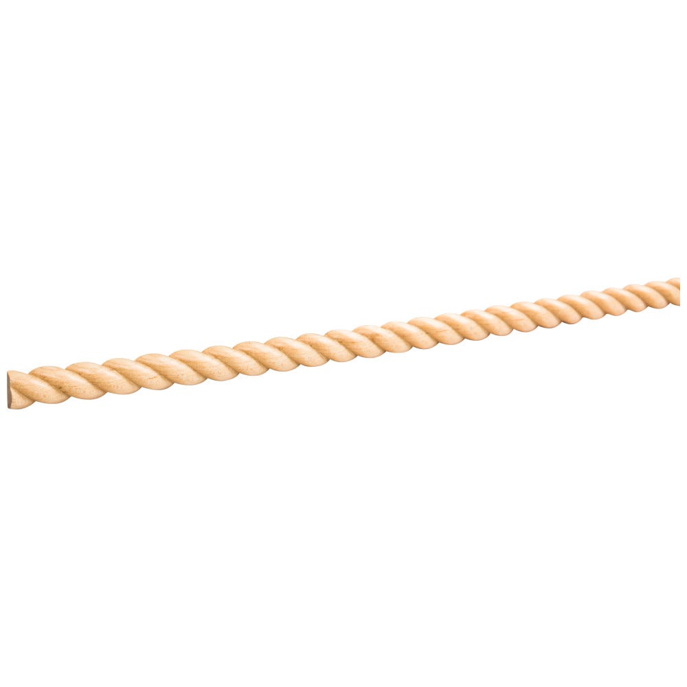 5/8" Half-Round Rope Moulding in Oak, elegant oak finish, 8 ft stick