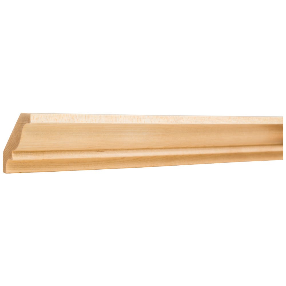 3-1/4" x 3/4" Poplar Decorative Crown Moulding, white finish, 8 ft stick, wood material
