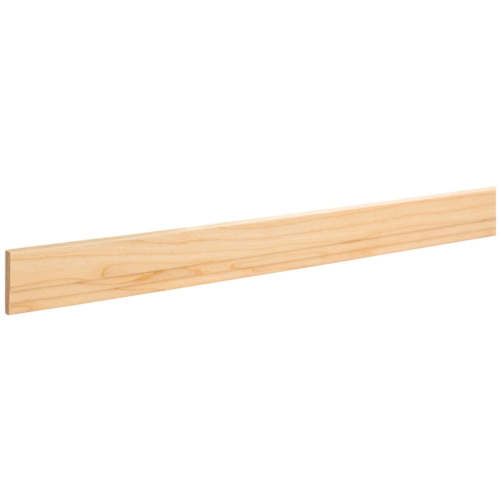 1-1/4"X 1/4" Stepped Scribe Moulding in Hard Maple, elegant wood finish, 8 ft stick
