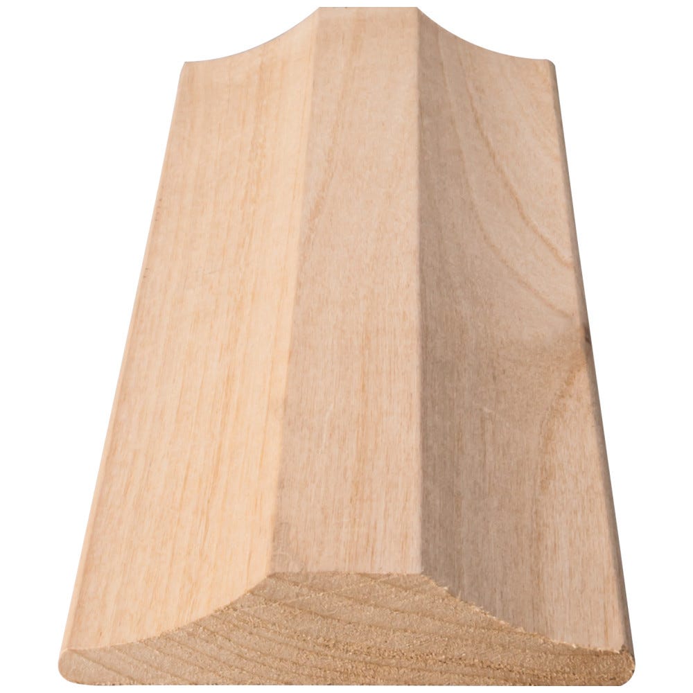 3-3/16" x 3/4" x 8 ft Hard Maple Stemware Rail Moulding, natural finish, crafted from durable hard maple wood.