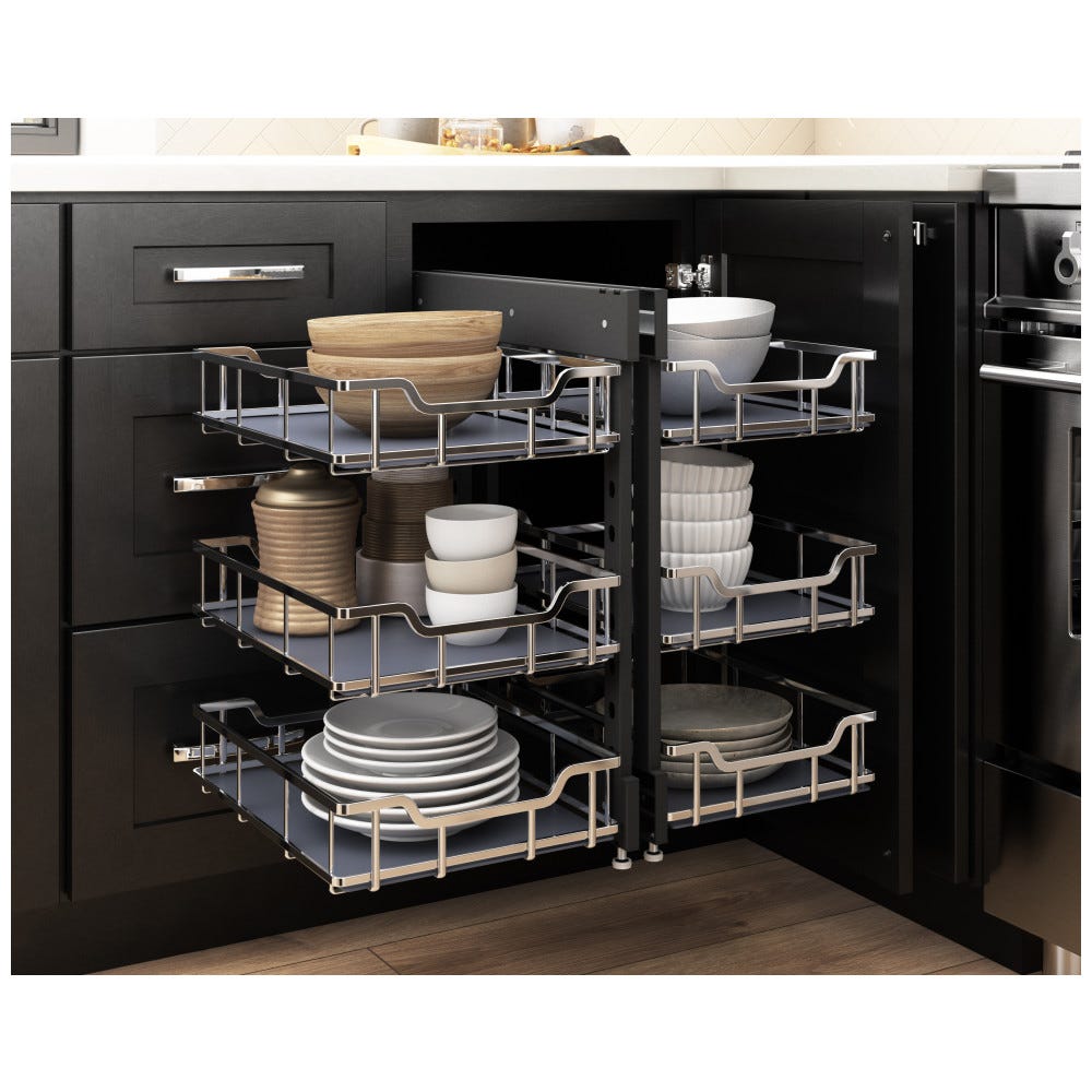 Polished Chrome Extra Baskets for SWS-BCFH15 in polished chrome finish, perfect for stylish organization