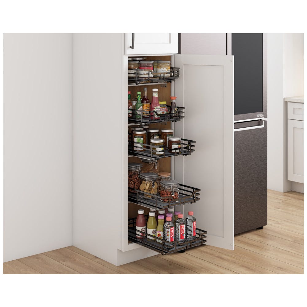Wire Pullout Basket for 21" Cabinet Opening in polished chrome finish, made of durable wire material