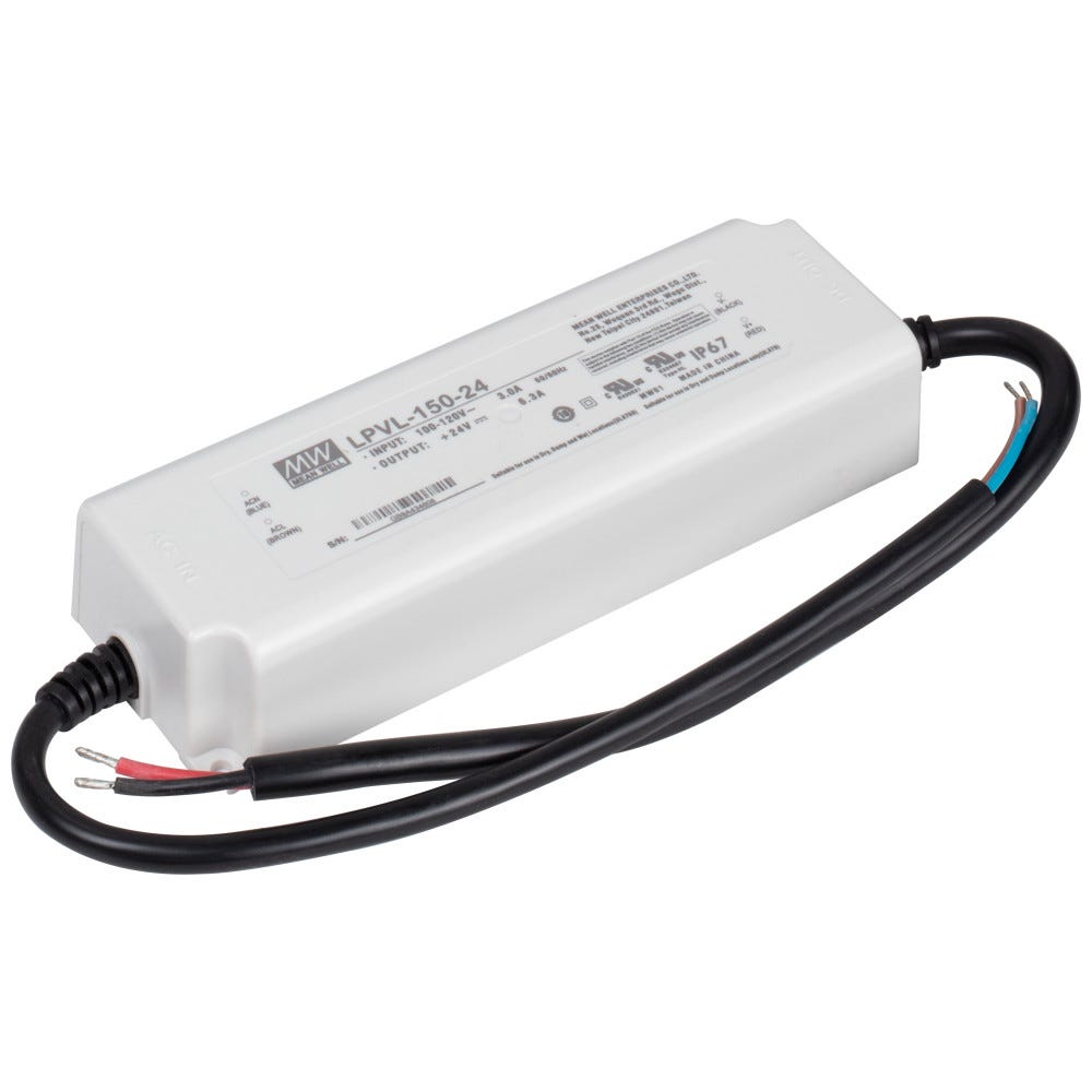 150 Watt 24v 6.25a Hardwired Ip67 Waterproof Power Supply