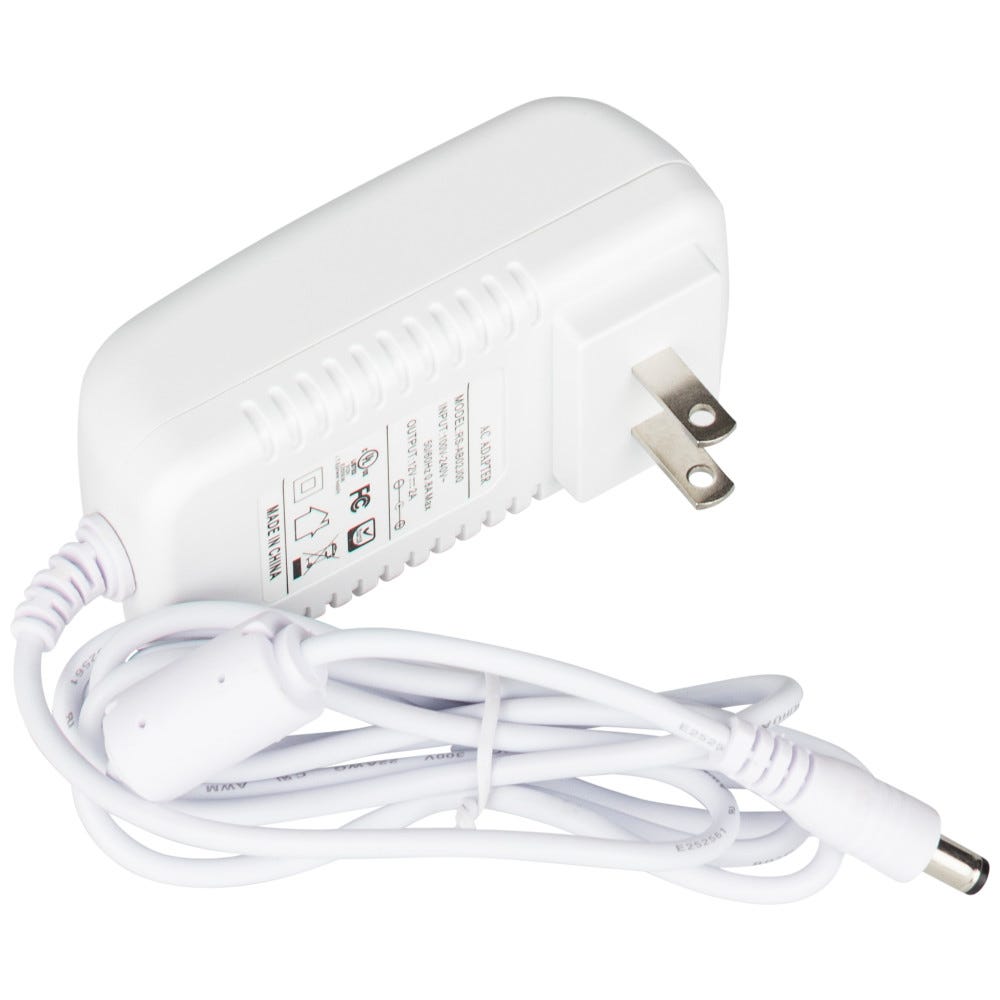 Task Lighting Plug-In Power Supply, 36 Watt, 12V DC, White, compact design for home lighting solutions