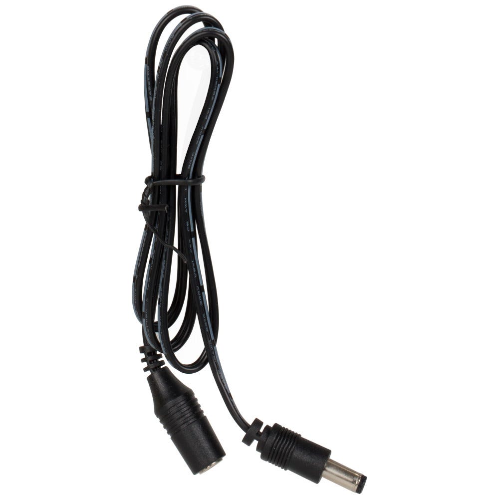 36 Inch Barrel Conn Extender in black finish with male 2.5mm and female 5.5mm connectors, perfect for light and power applications.