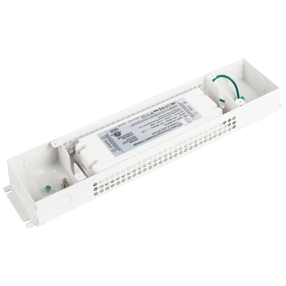 Hardwired Dimmable Power Supply, 48 Watt, 12V DC, Task Lighting