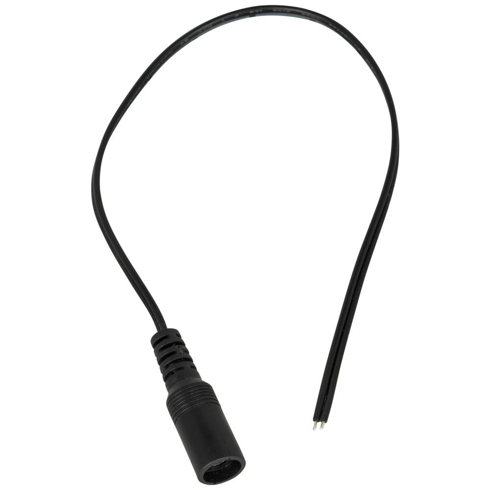DC Female Plug Cable in black color, designed for reliable power connections, perfect for lighting setups