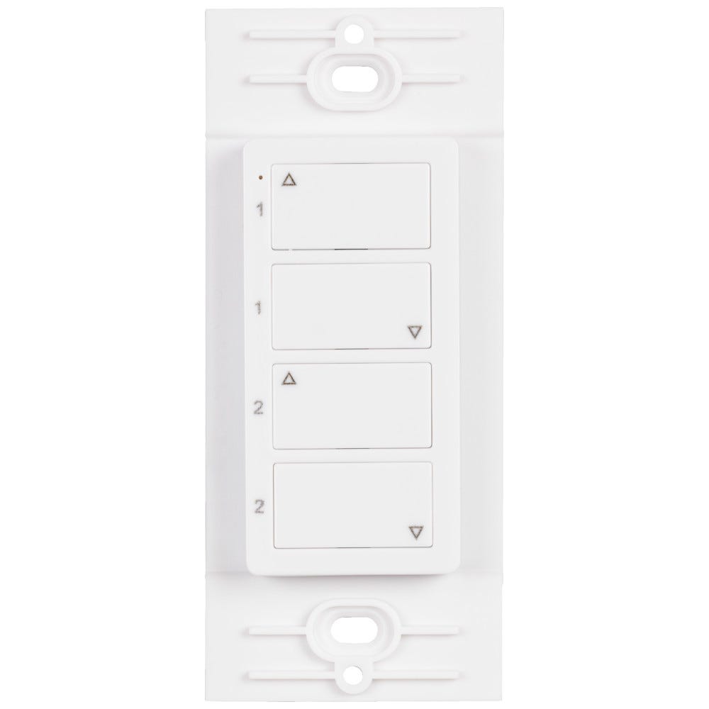 Task Lighting Two Zone Wireless Controller in White, sleek modern design, wireless lighting control