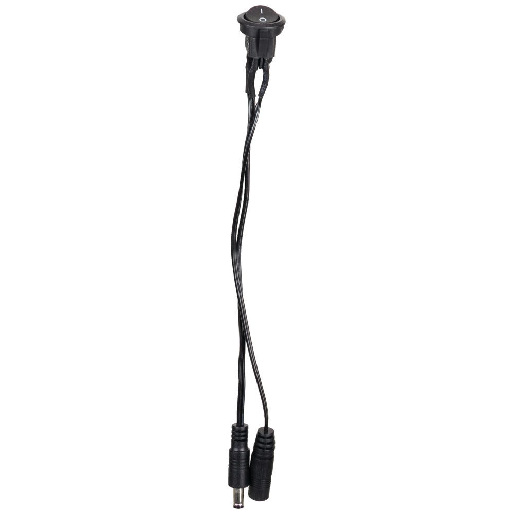 Task Lighting On/Off Rocker Switch in Black, modern design for light control, suitable for home and office use