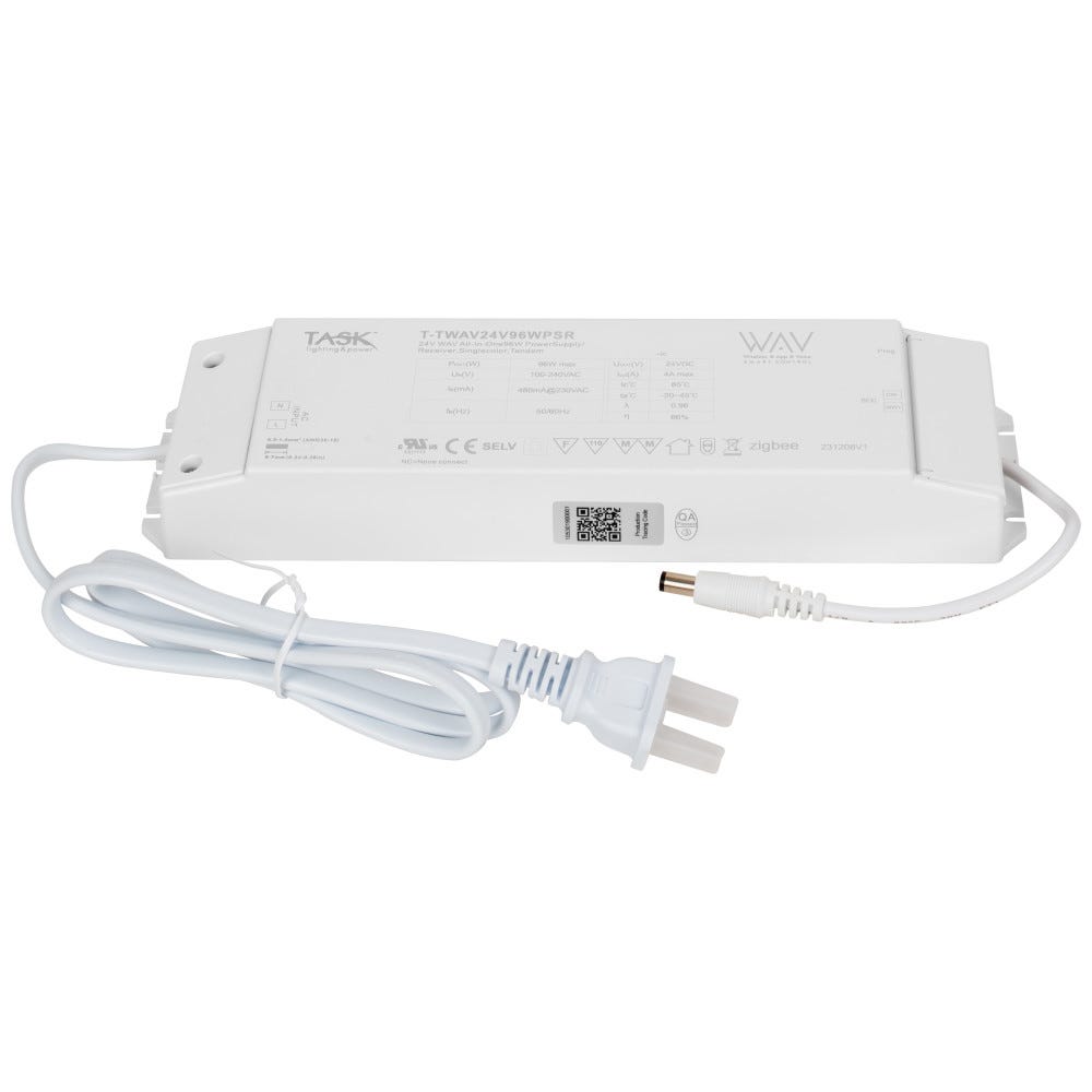 24V WAV All-In-One 96W Power Supply/Receiver in sleek design for efficient lighting solutions
