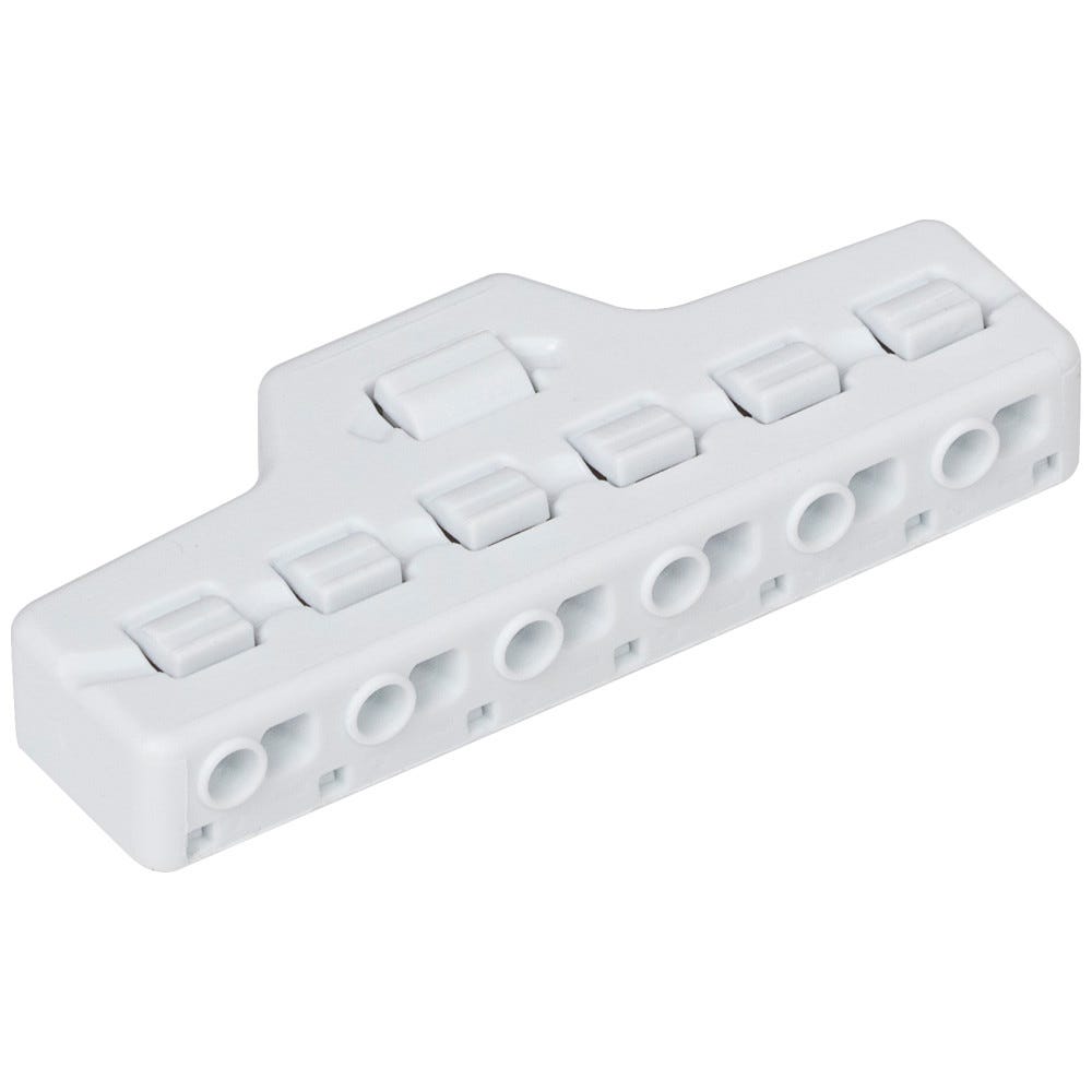 9 Amp Wire Distribution Block, White, 6 Outputs, Hardware Resources