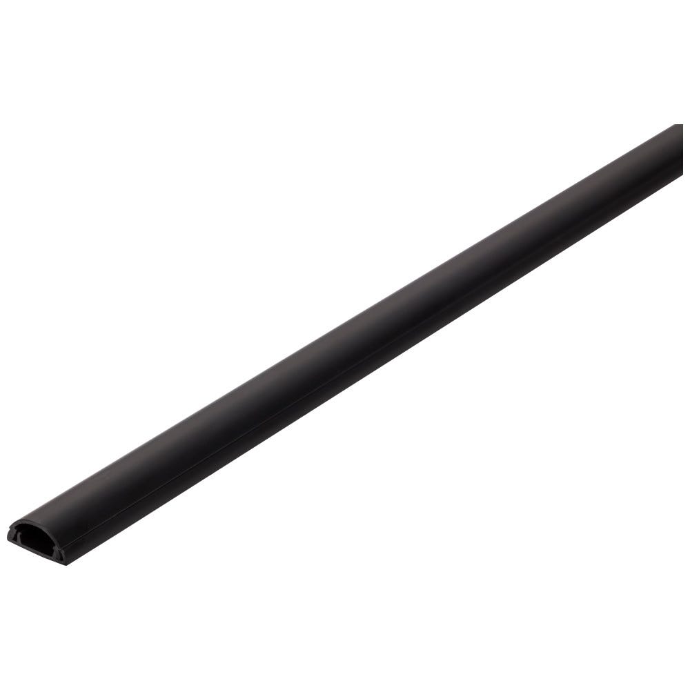 48 Inch Plastic Wire Manager in Black with Adhesive Backing, ideal for organizing cables in homes and offices