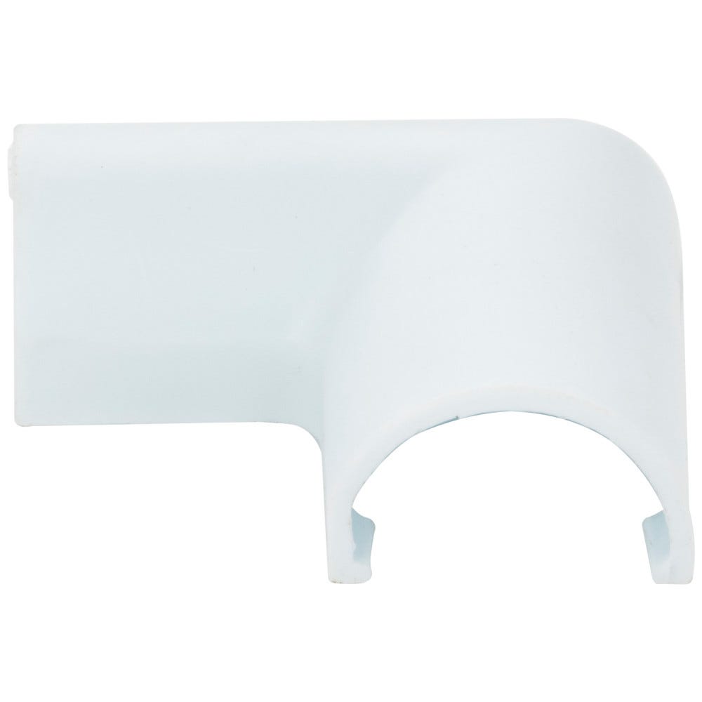 90 Degree Elbow Connector for Plastic Wire Manager in white color, designed for effective wire management, made from durable plastic