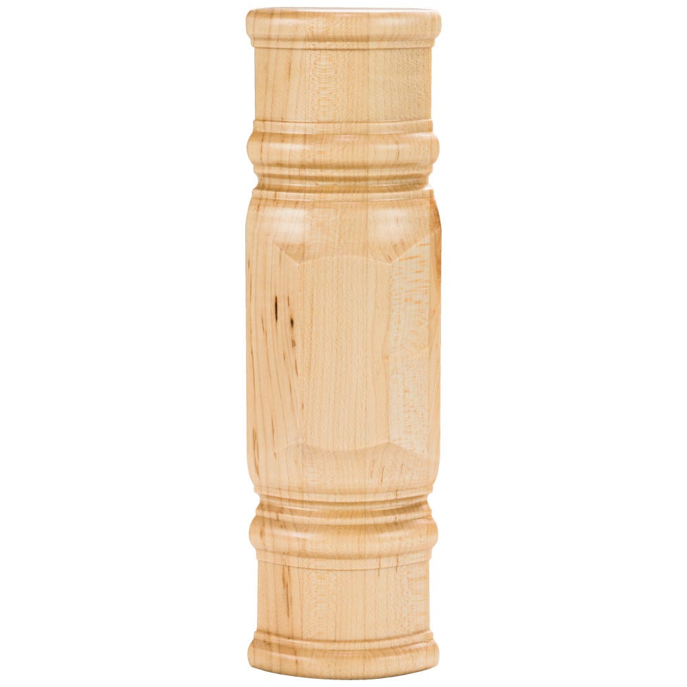 Double/Center Transition Block Angled in Rubberwood, Maple, and Alder finishes, 2-7/8" x 2" x 9-7/8" size, Carved Wood material