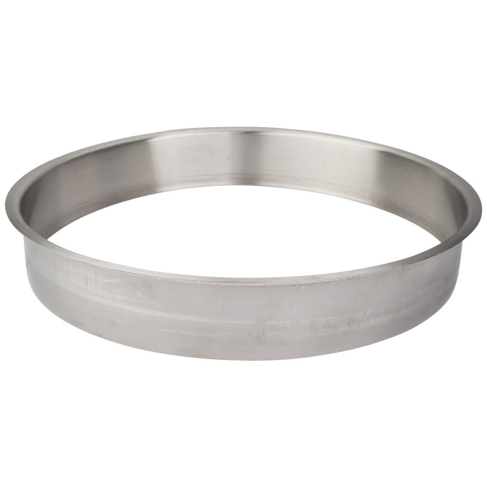 12" Brushed Stainless Steel Trashcan Ring in brushed stainless steel finish, perfect for modern kitchens and bathrooms