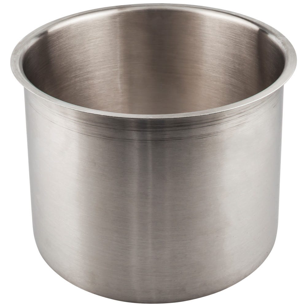 8 inch diameter by 6 inch height trash can grommet in a sleek finish, designed for functional hardware solutions