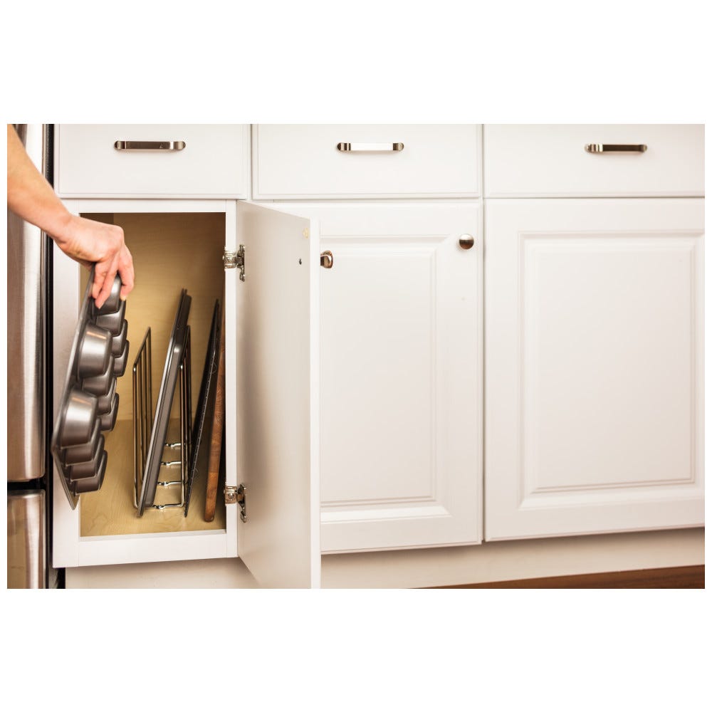 Polished Chrome U-Shaped Tray Divider, polished chrome finish, organizer accessory for trays