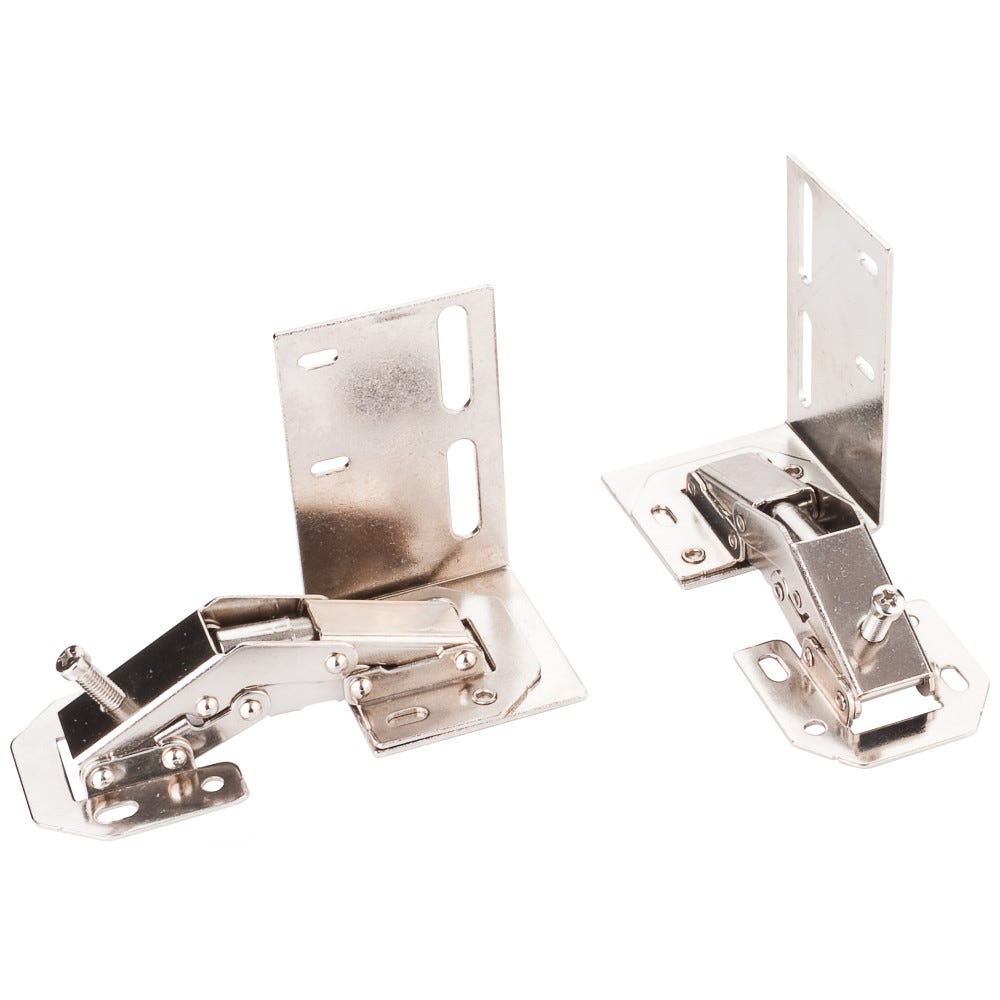 Replacement Hinges for Tipout Unit in durable finish, sold per pair, ideal for kitchen organizers