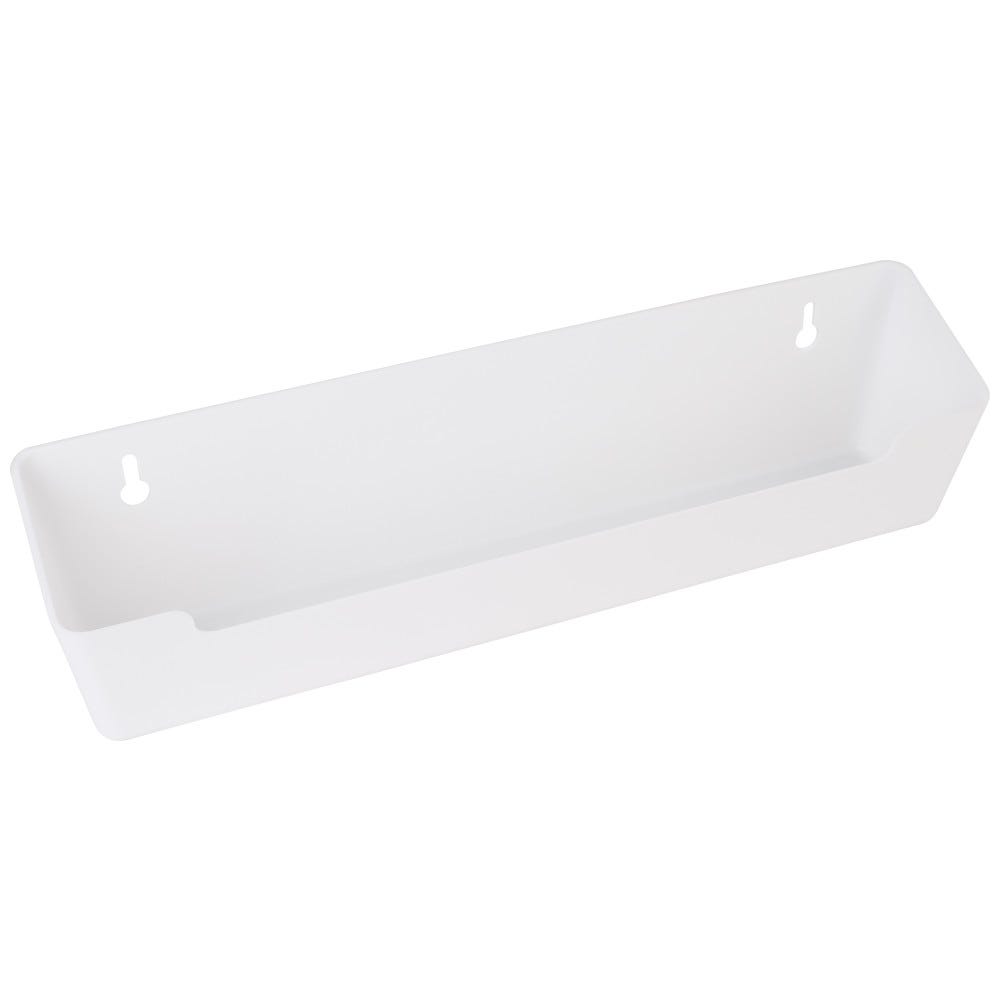 11-11/16" Wide Sink Tipout Replacement Tray in white plastic, 2" deep x 3" tall, perfect for kitchen organization