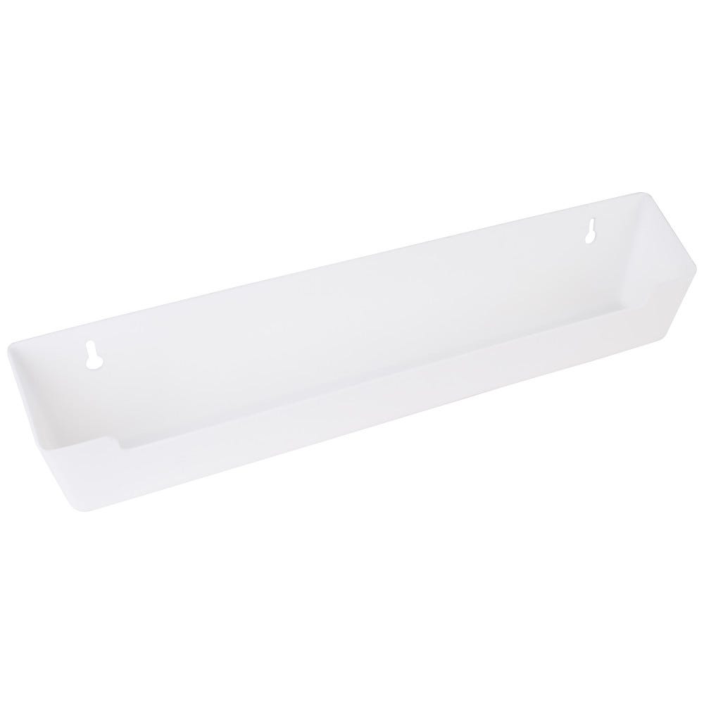 14-13/16" Wide Sink Tipout Replacement Tray in white plastic, 2" deep x 3" tall, perfect for kitchen organization