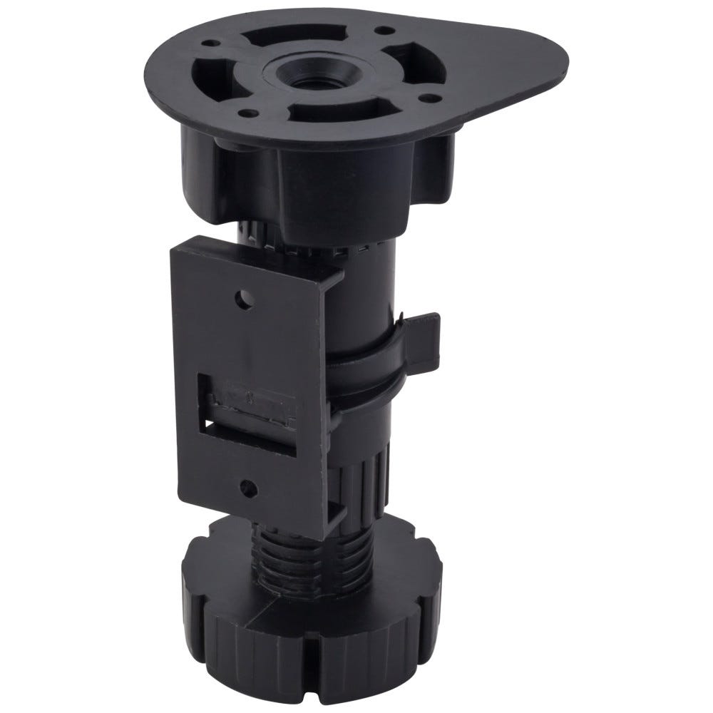 Adjustable Plastic Feet with Toe Kick Bracket 100-170 mm finish, durable plastic material for cabinetry support