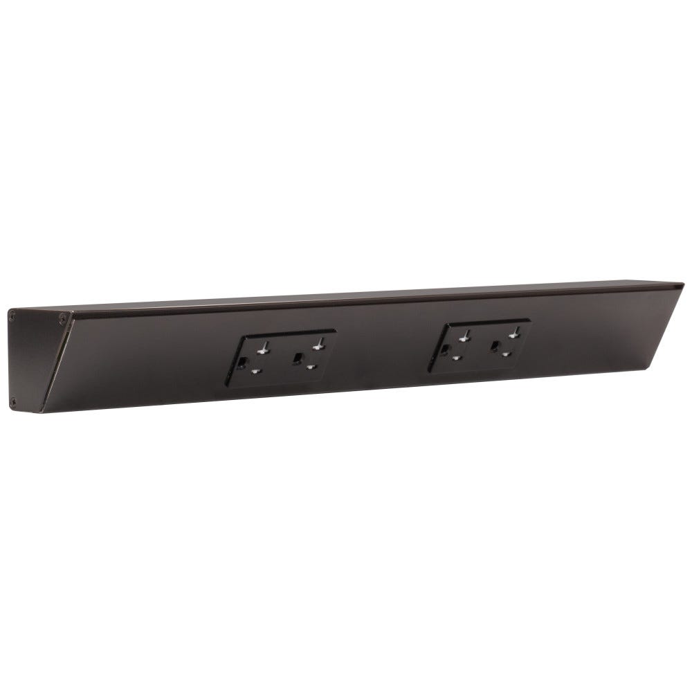 18" TR Series Black Finish Duplex Receptacles, modern design, electrical fixture