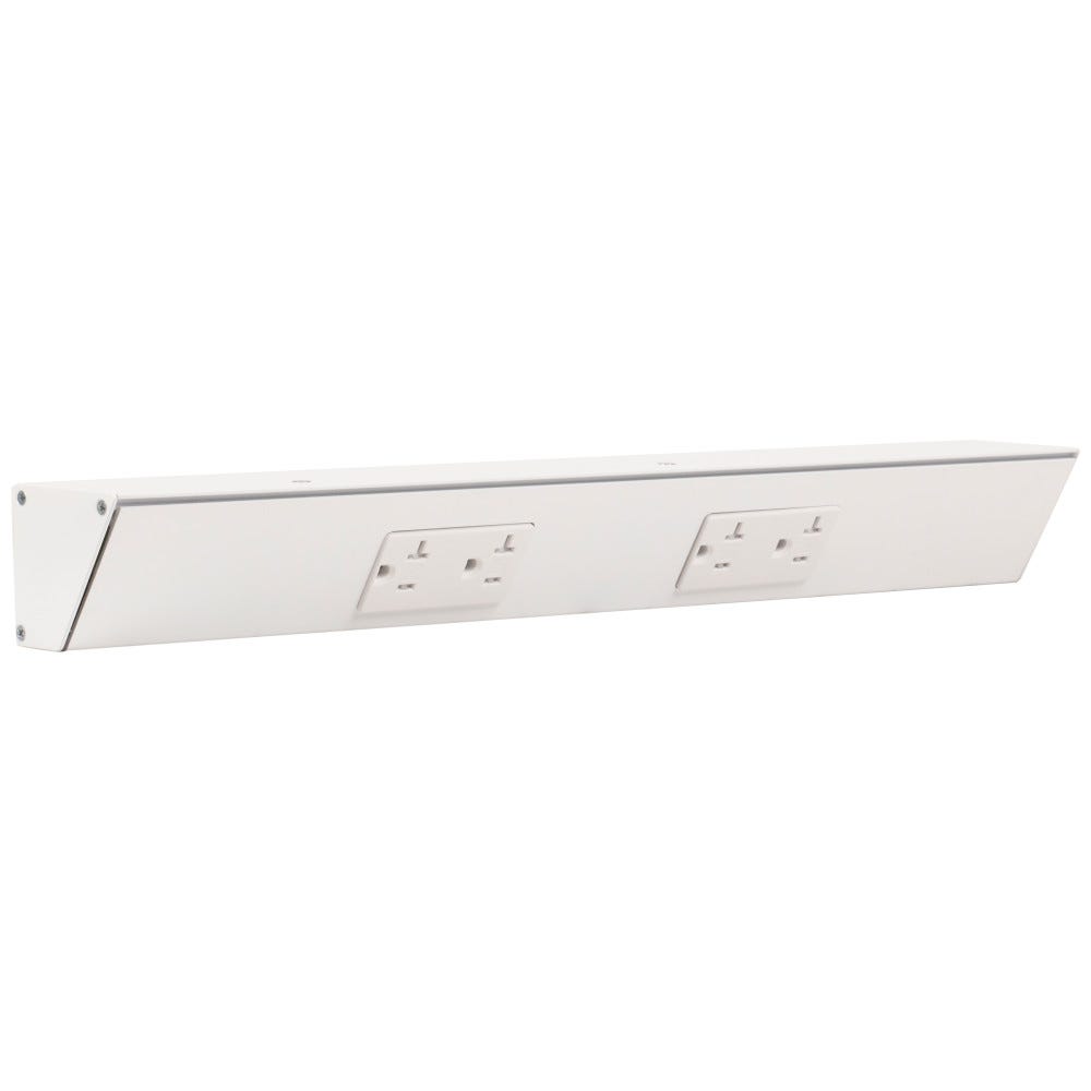 18" TR Series WT finish duplex receptacles, white color, electrical accessory, modern design