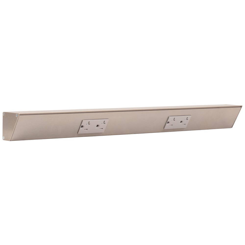 24" TR Series duplex receptacles in SN finish, gray color, designed for light and power applications, modern electrical accessory