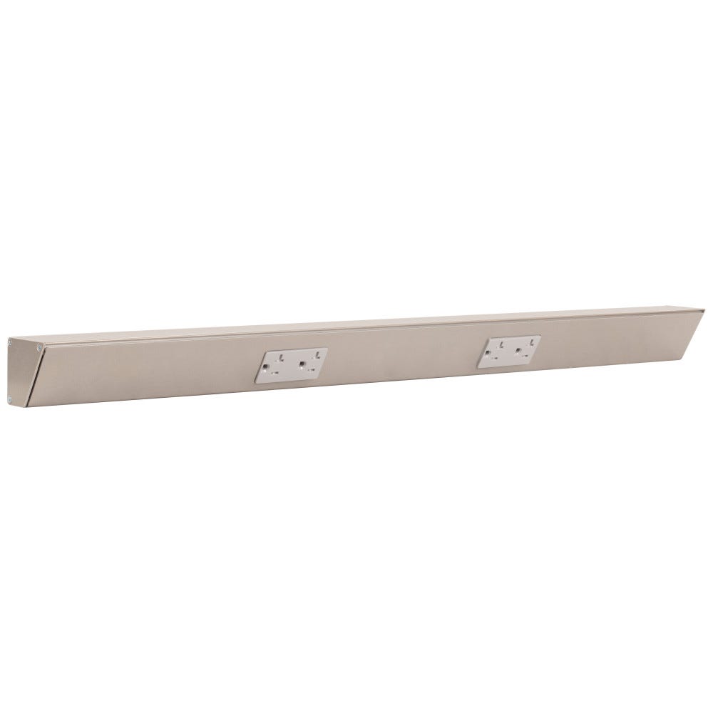 30" TR Series Duplex Receptacles in satin nickel finish, gray color, modern design, perfect for contemporary interiors.