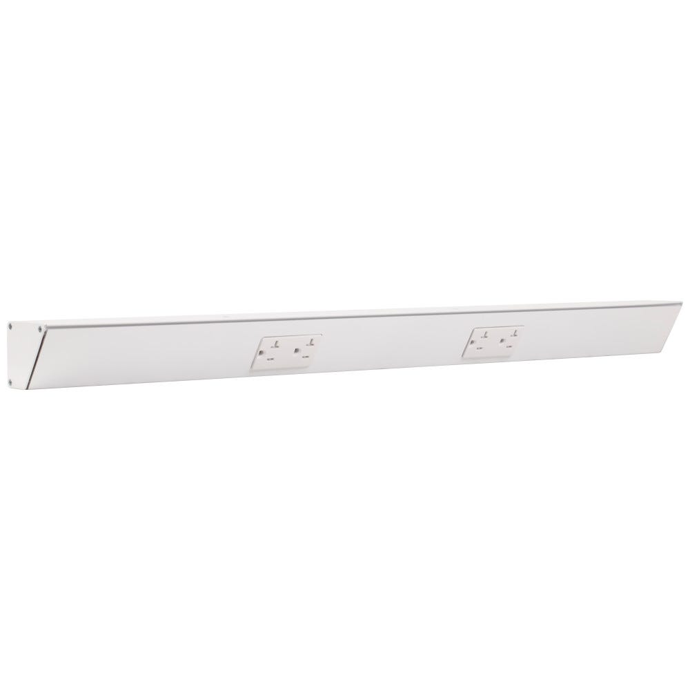 30" TR Series WT Duplex Receptacles in white finish, designed for light and power applications