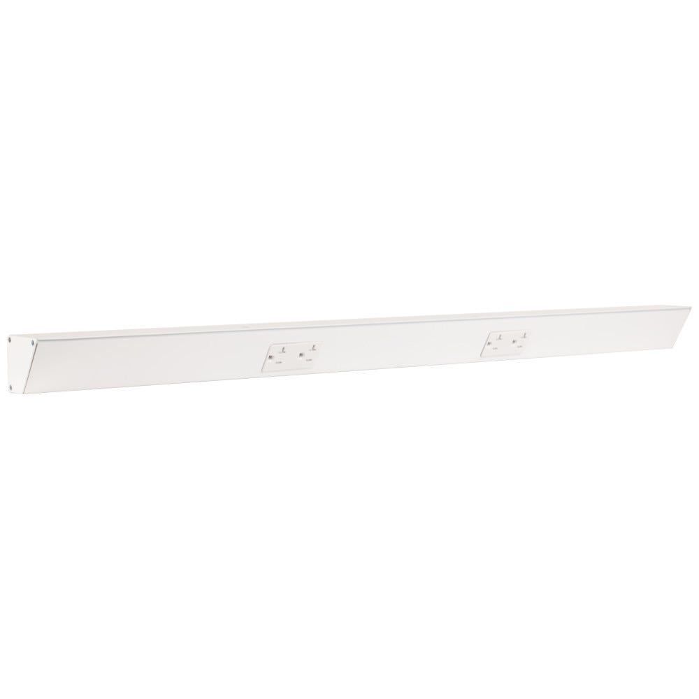 36" TR Series duplex receptacles in white finish, designed for modern interiors, made for easy power access and stylish integration