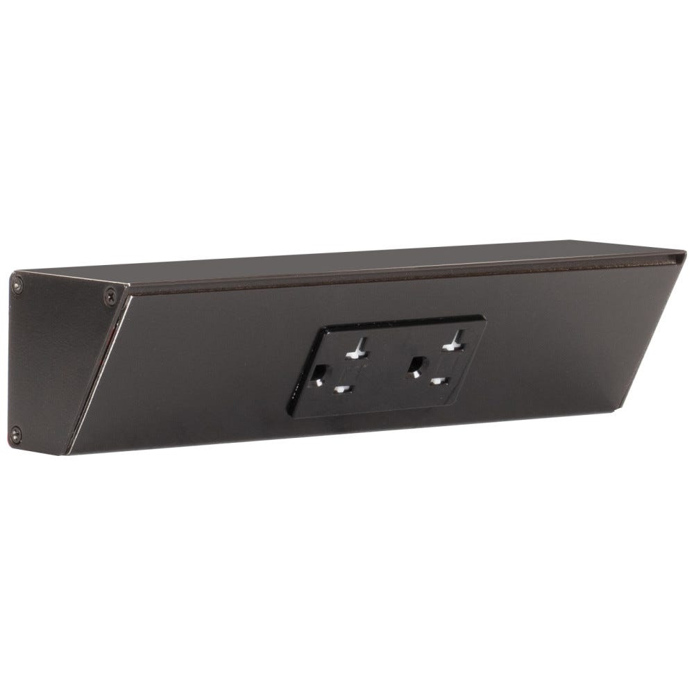 9" TR Series BK finish duplex receptacles, modern design, black color, electrical accessory