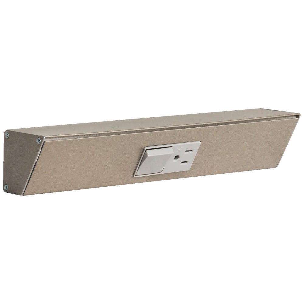 TRS-12IN-1 Gy Combo SPS Switch in satin nickel finish, 15A receptacle, modern design