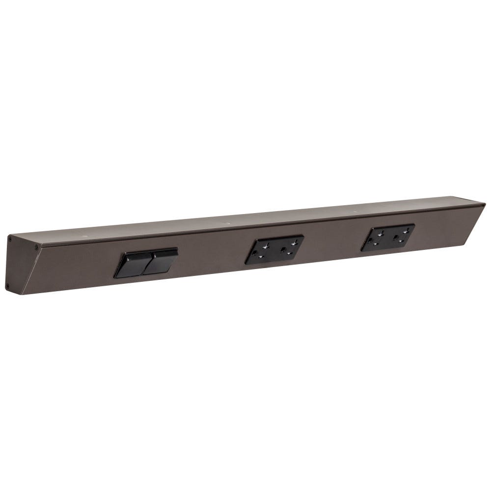 TRS 24in Black Dual Switch with Bronze Finish, sleek design and left-side configuration, ideal for modern lighting solutions