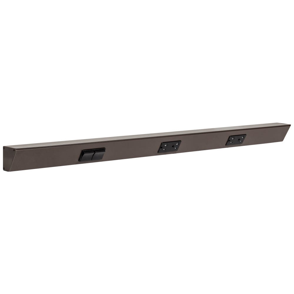 TRS 36in Black Dual Switch with Bronze Finish, modern light switch design in black and bronze, left-side orientation