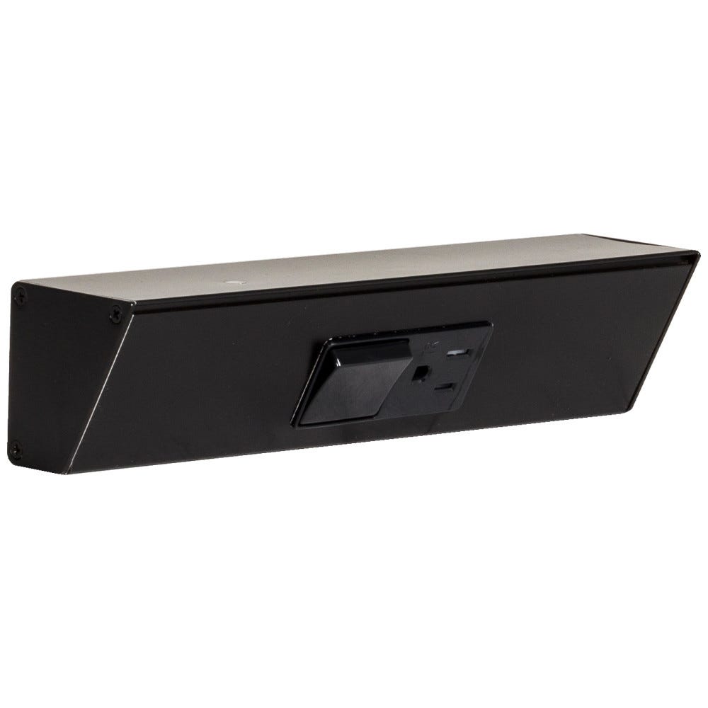 TRS-9IN-1 Black Combo Switch with 15A receptacle, sleek black finish, modern design, ideal for home and office use