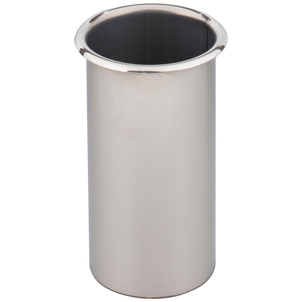 Stainless Steel Utensil Canister, polished finish, 3" wide x 6" deep, solid bottom, durable kitchen organizer