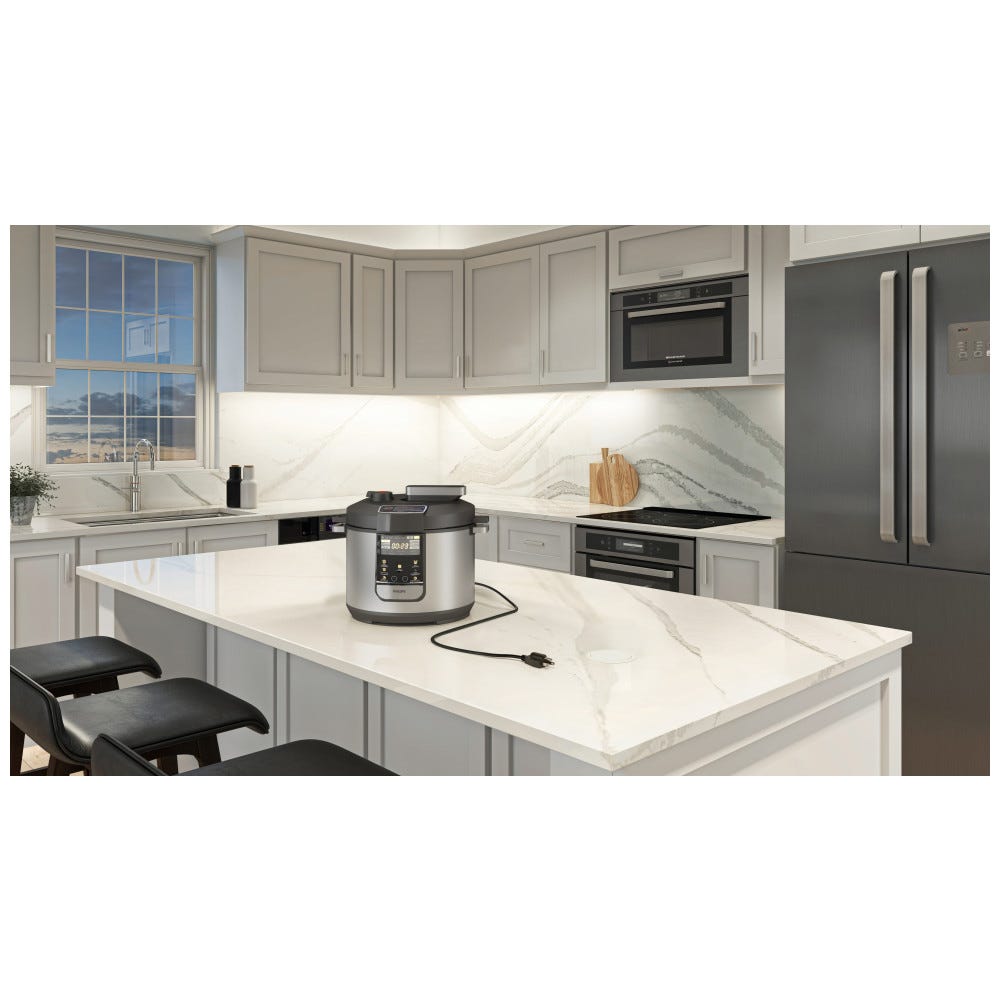 Pop Up Power Standard Series 15 Amp Receptacle in White, plastic housing, four outlets