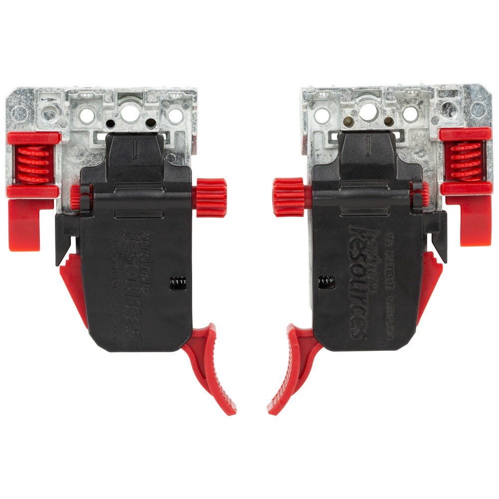 4-Way Heavy Duty Adjustable Clip with Zinc Base for Undermount Slides, durable metal finish, sold by the pair