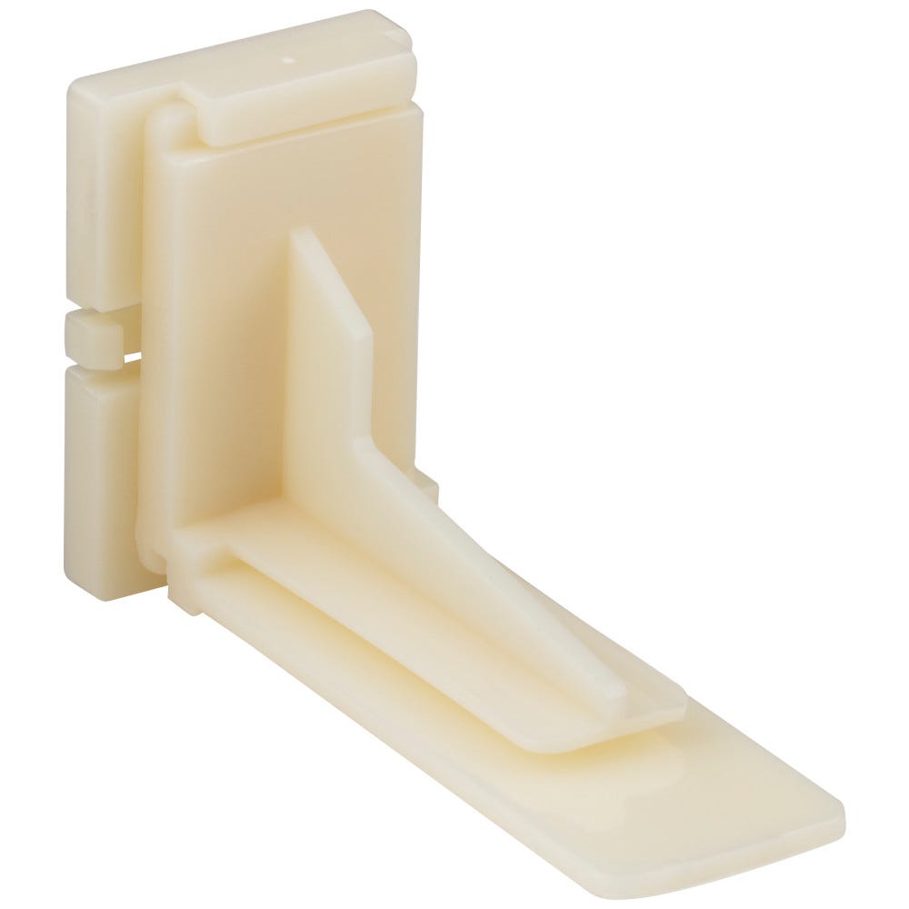 Adjustable Plastic Rear Bracket for USE-Series Undermount Drawer Slides, plastic finish, 8 mm dowels