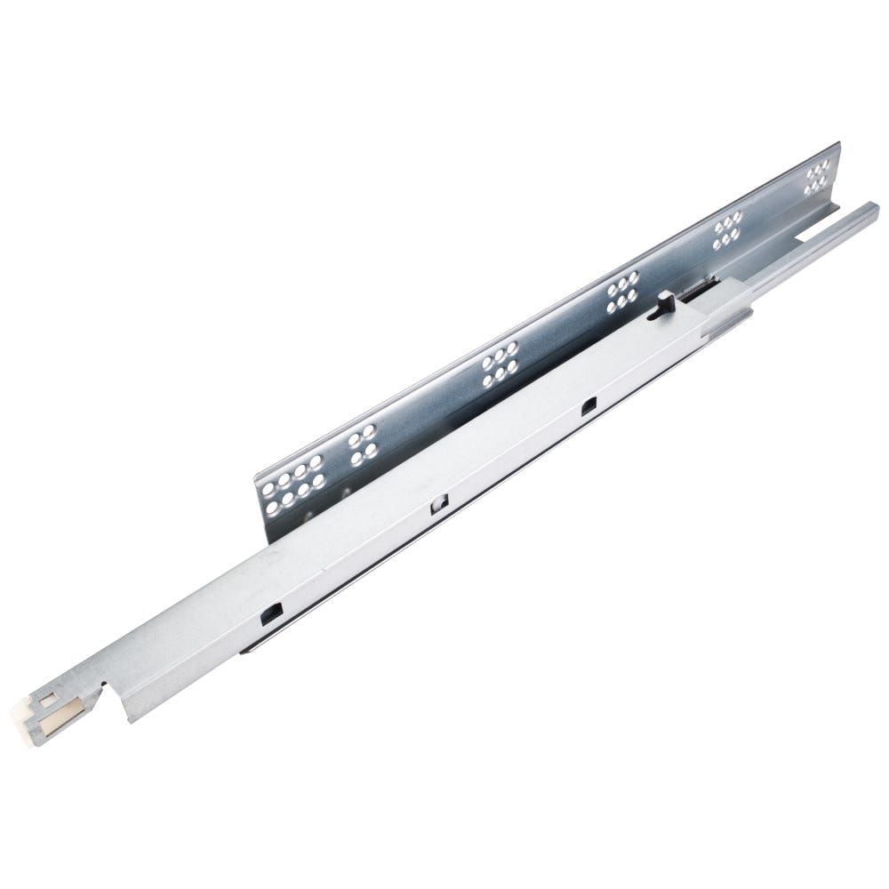 21" Undermount European Drawer Slides in a sleek finish, designed for soft-close functionality, perfect for modern cabinetry.