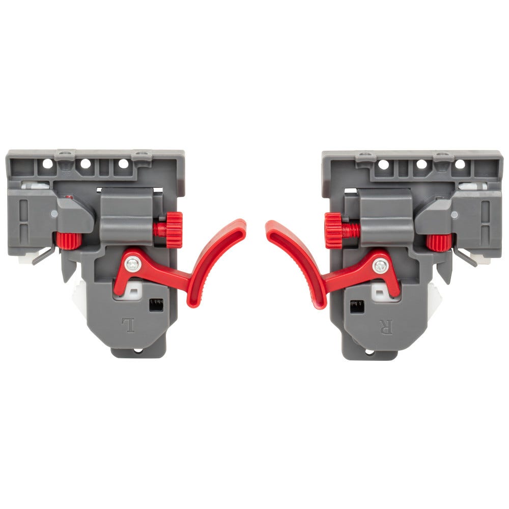 4-Way Adjustable Clip for USE58-Kit in silver finish, functional hardware for cabinetry