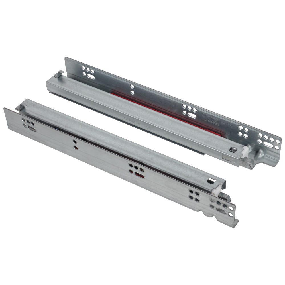15" HR Max Heavy Duty EZ Open Soft-Close Undermount Slides in silver finish, designed for full extension and durability