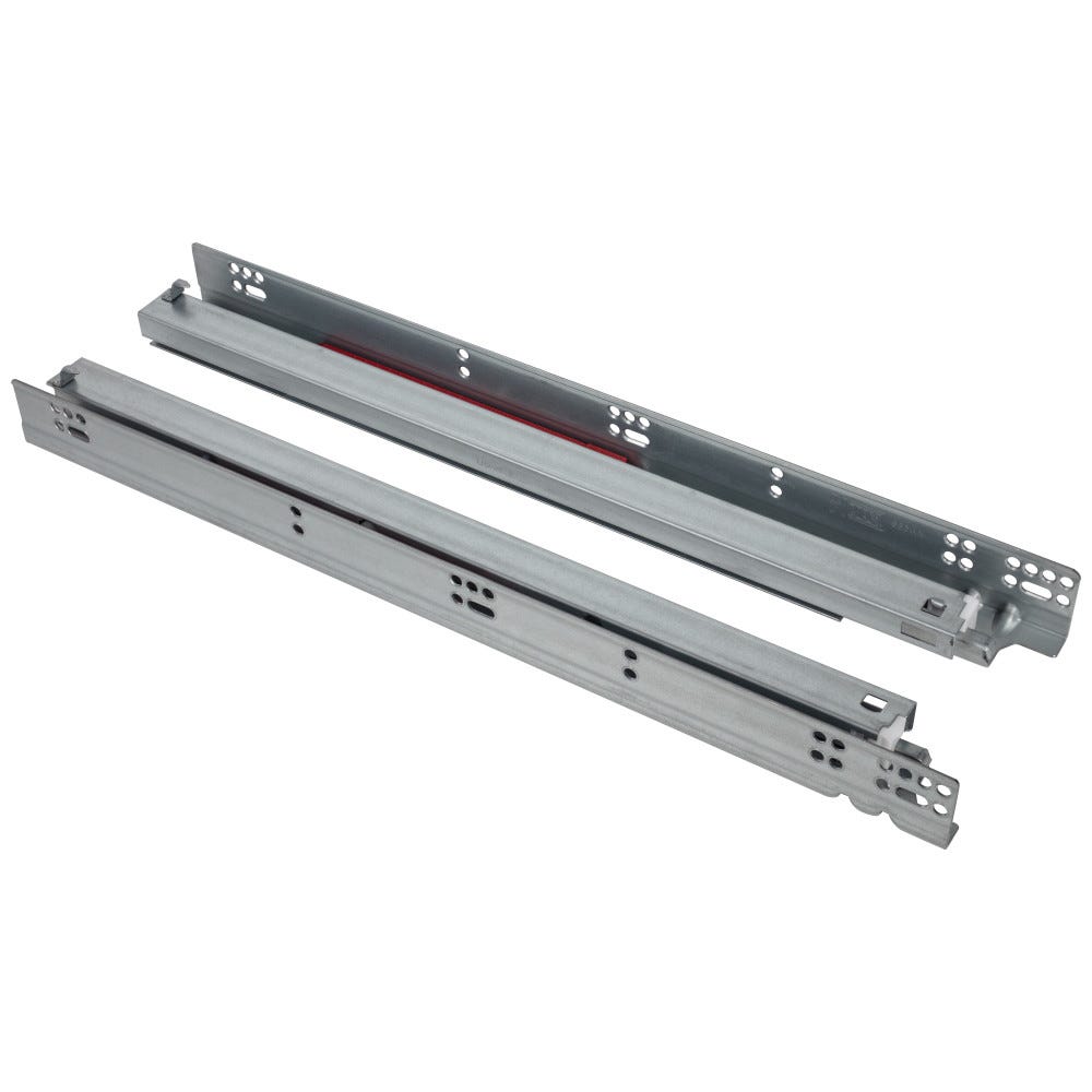 21" HRMAX Heavy Duty EZ Open Soft-Close Undermount Slides in silver finish, designed for heavy-duty use