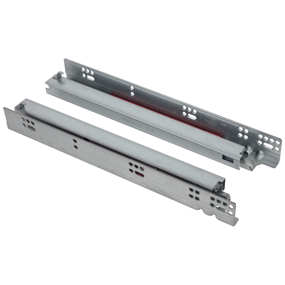 15" HR Max Heavy Duty EZ Open Soft-Close Undermount Slide in silver finish, designed for full extension and heavy load support