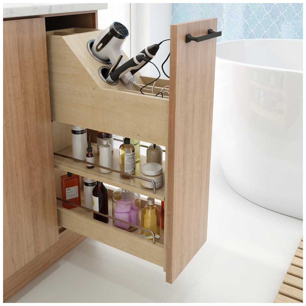 Grooming Organizer Insert for VBPO8-SC with 3 stainless steel canisters, including two 2-inch and one 3-inch canister, designed for effective storage.