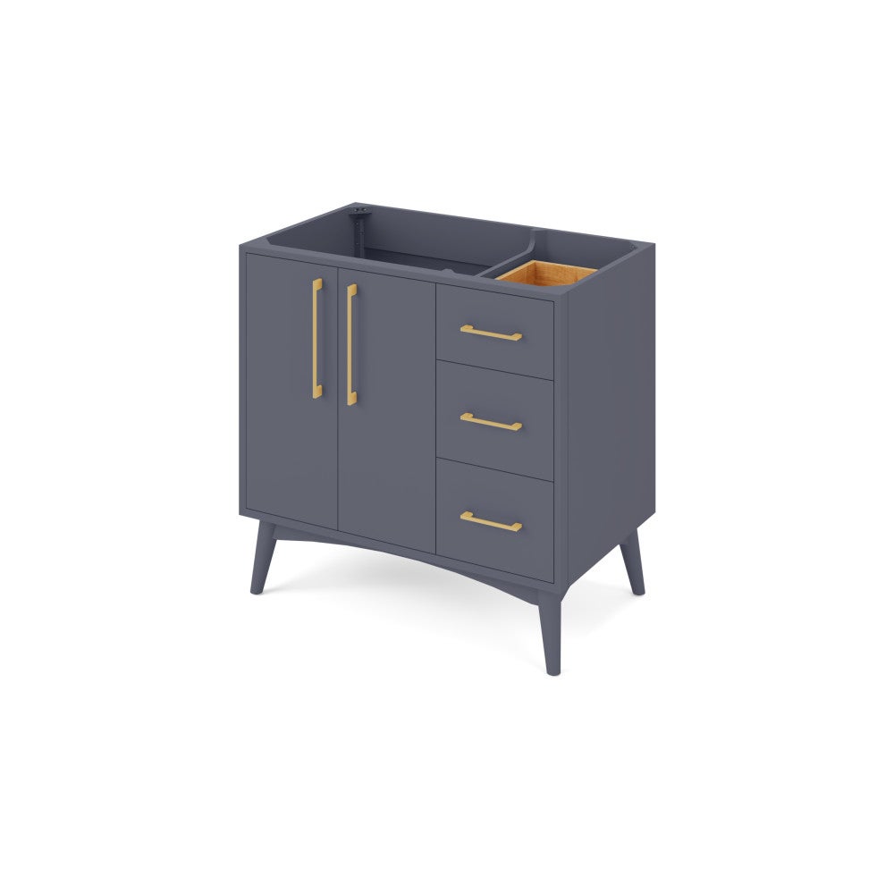 36" X 21-1/2" X 35" Dashwood Vanity Base *2nd Gen*, Finish: Blue Steel